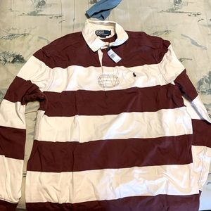 RED STRIPE POLO RALPH LAUREN LONG SLEEVE BRAND NEW WITH TAGS
